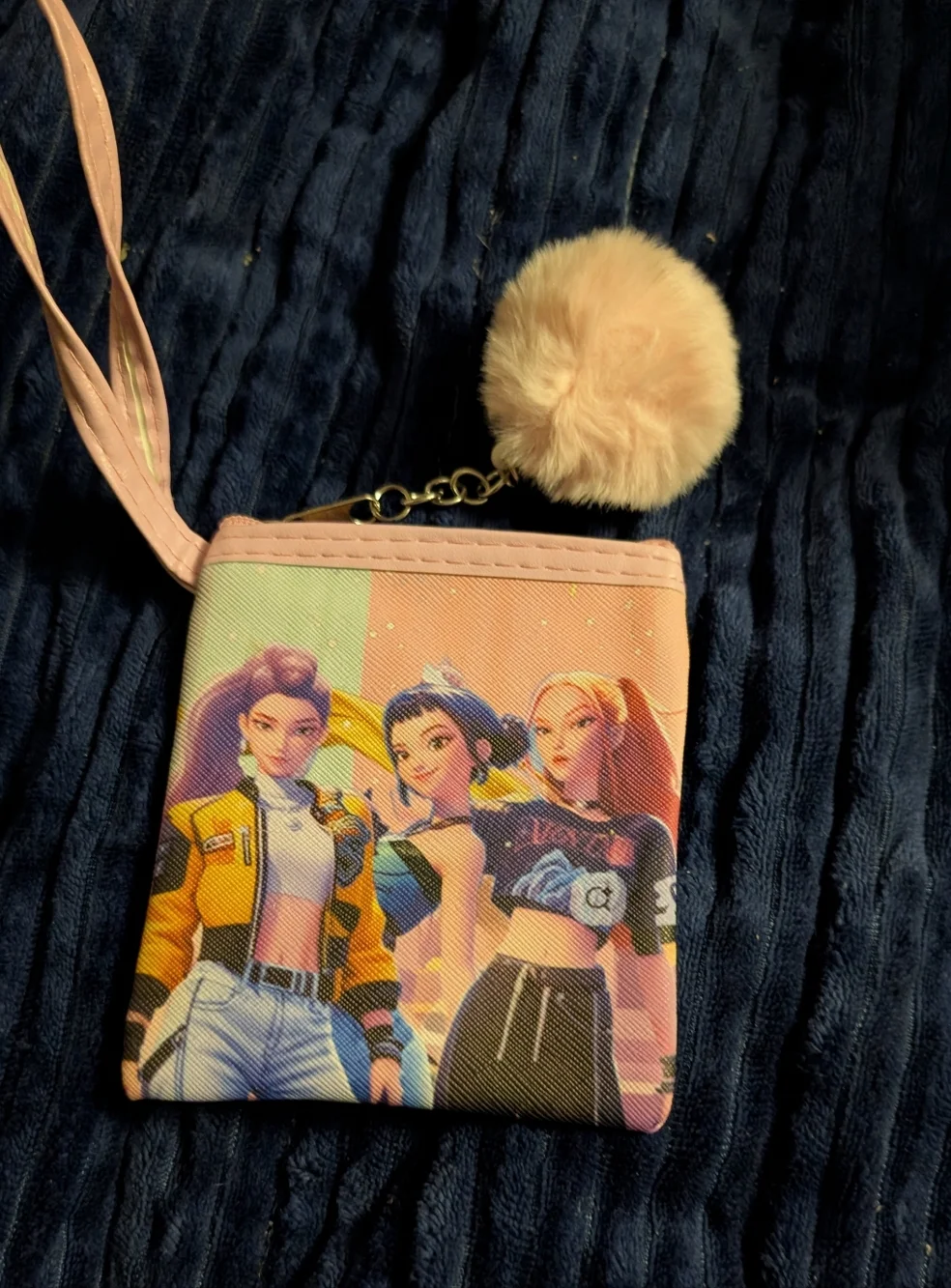 New K-pop Demon Hunters Wristlet Wallet with Pom Pom